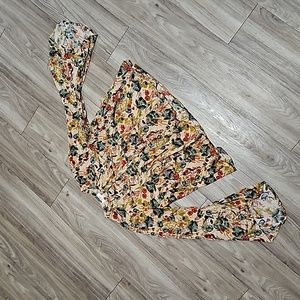 Umgee Flare Long Sleeve Top Women's Medium Floral Lightweight Blouse